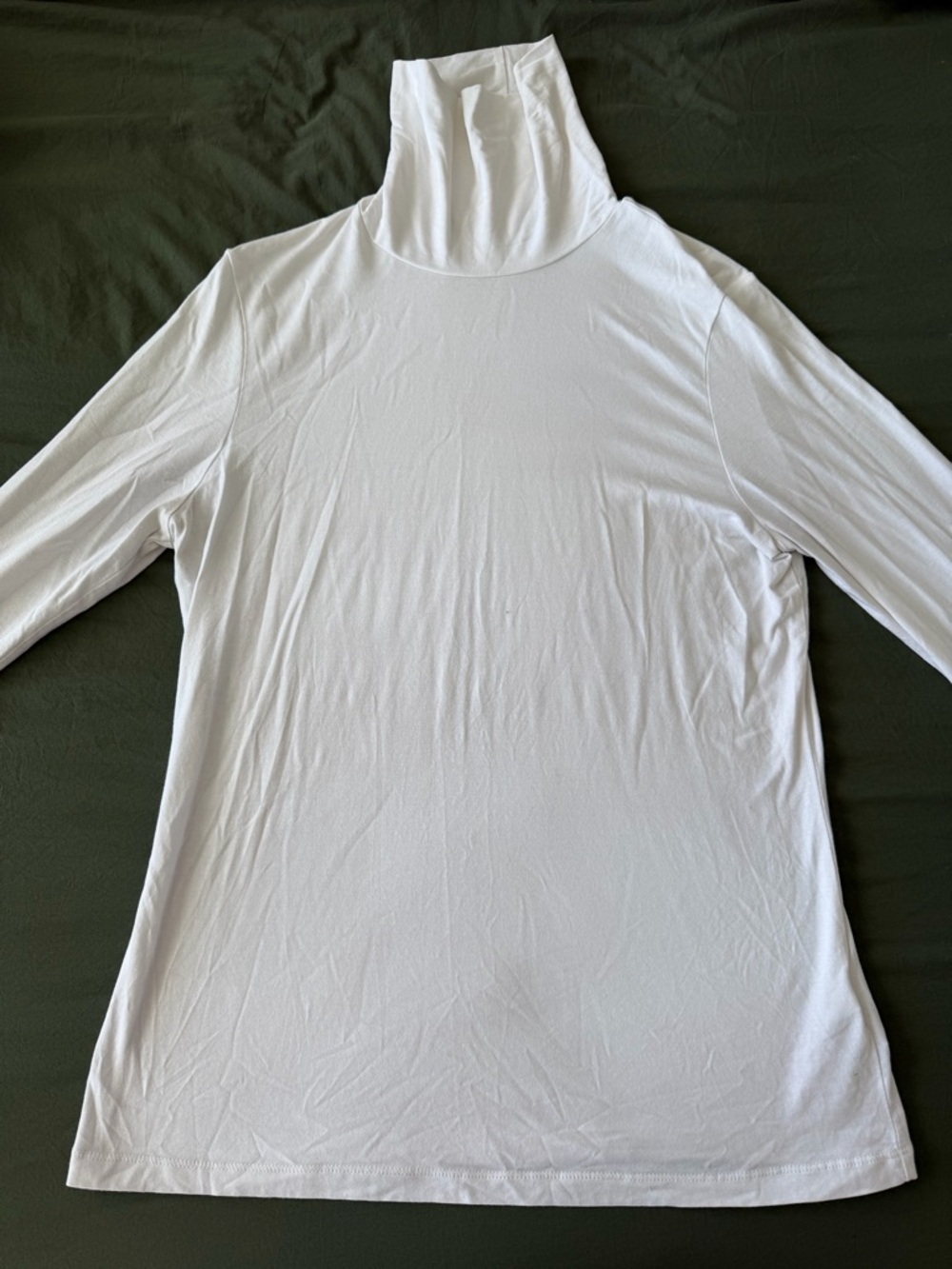 Lands' End Women's White Long-Sleeve Turtleneck Top